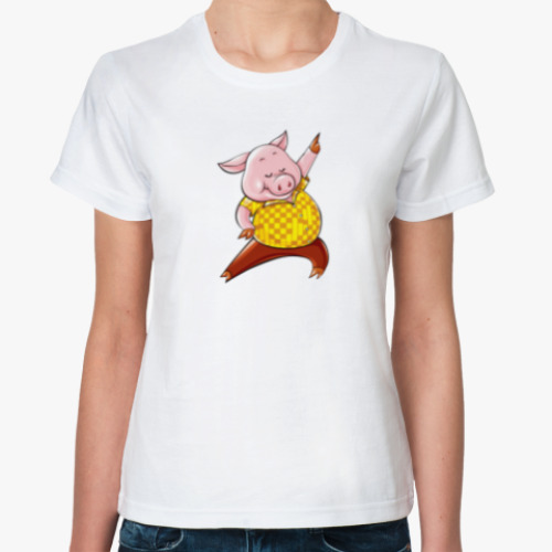 Классическая футболка Dancing Pig