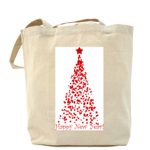 Сумка шоппер с принтом Новогодняя Елка