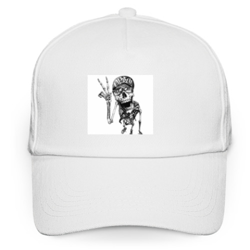 Кепка бейсболка с принтом Thrash-скелет