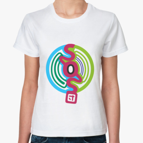 Классическая футболка с принтом SOS