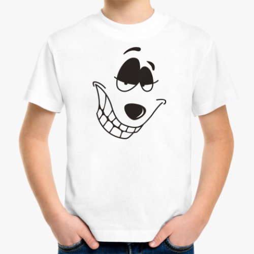 Детская футболка с принтом Улыбка.