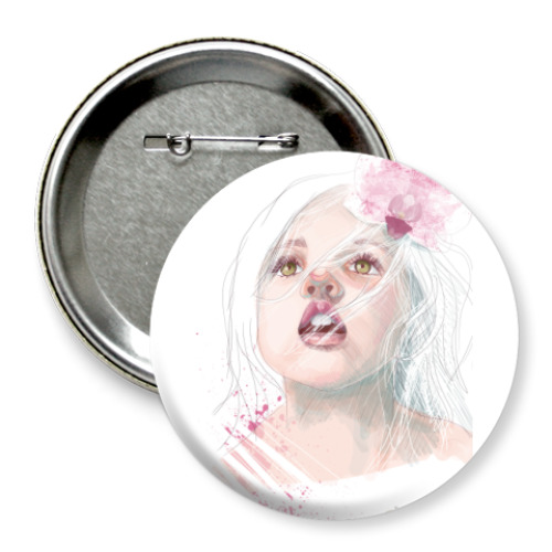 Значок 75мм с принтом Нежность