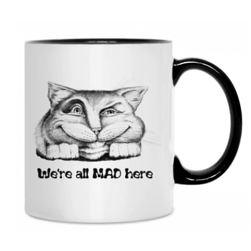 Кружка с принтом Чеширский Кот