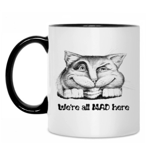 Кружка с принтом Чеширский Кот