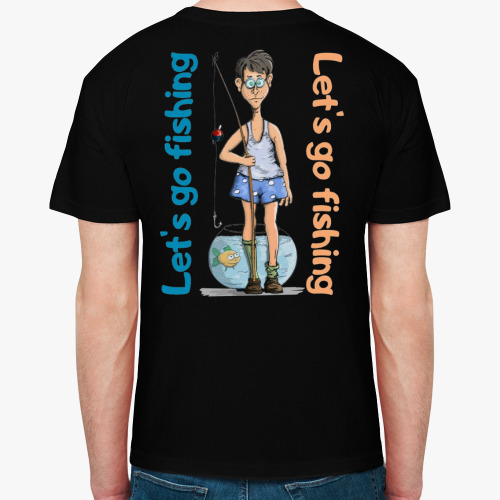 Футболка с принтом Поедем на рыбалку