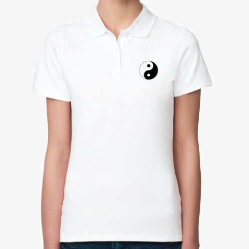 Женская рубашка поло (печать) с принтом Инь-Янь