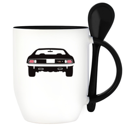 Кружка с ложкой с принтом Барракуда