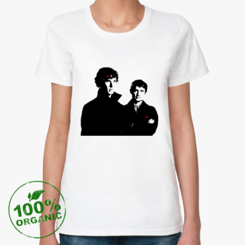 Женская футболка из органик-хлопка с принтом Шерлок