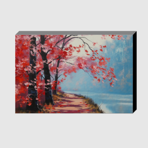 Холст с принтом Сакура осенью