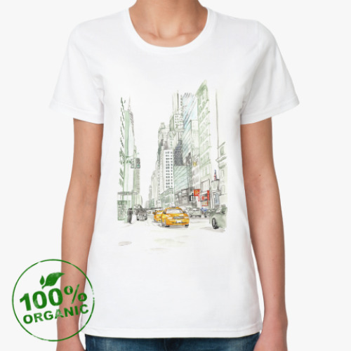 Женская футболка из органик-хлопка Такси Нью Йорка