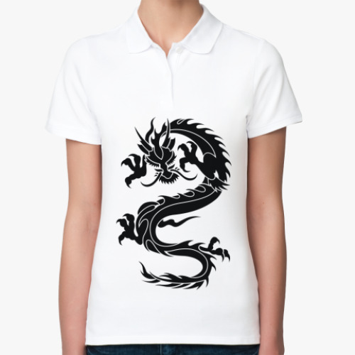 Женская рубашка поло (печать) Дракон
