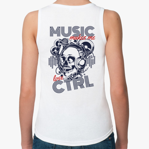 Женская майка с принтом Музыка заставляет меня терять