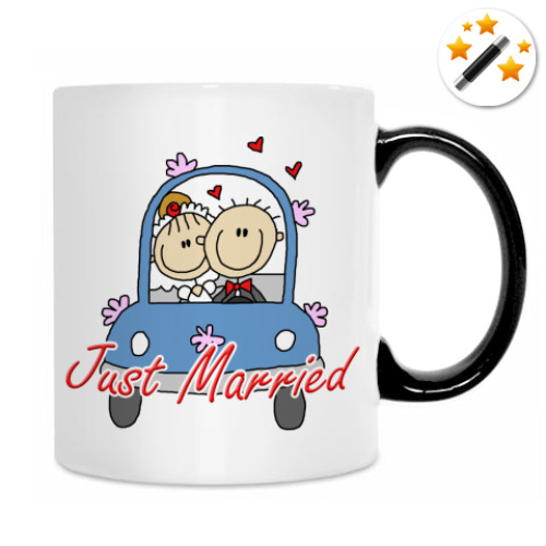 Кружка-хамелеон с принтом Just married