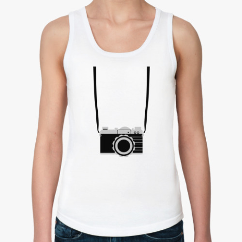 Женская майка с принтом Фотоаппарат