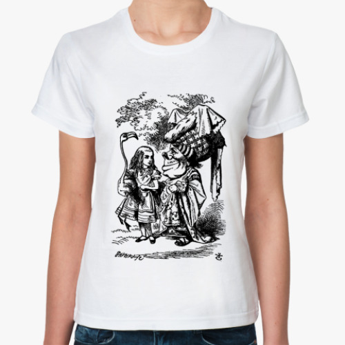 Классическая футболка с принтом Алиса в стране ..