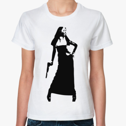 Классическая футболка агрессивная монашка