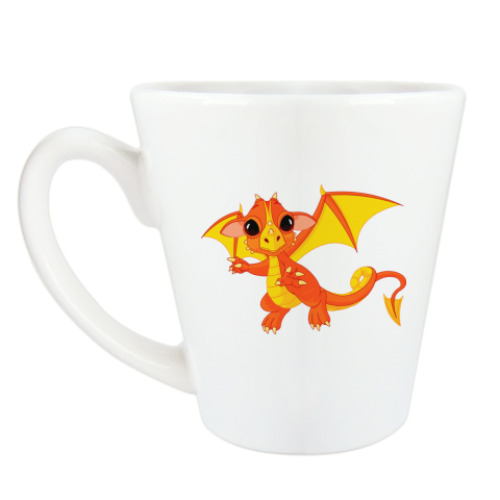 Чашка Латте с принтом Дракоша