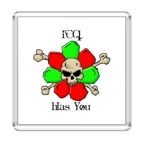 Магнит с принтом ICQ