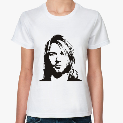 Классическая футболка с принтом Курт Кобейн