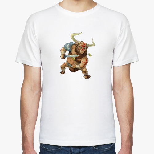 Футболка с принтом Бык-гладиатор