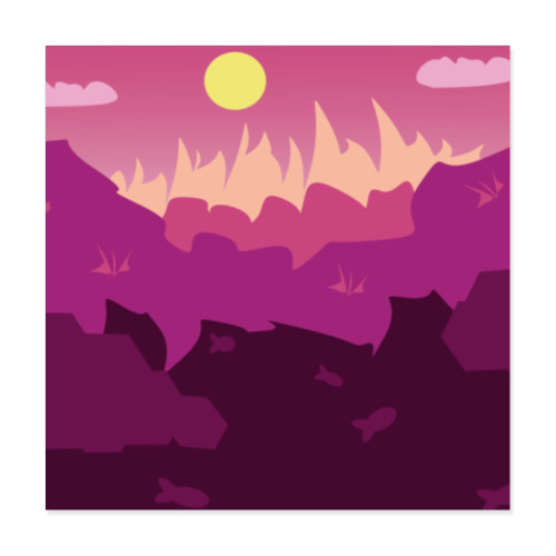 Виниловые наклейки с принтом Горный пейзаж