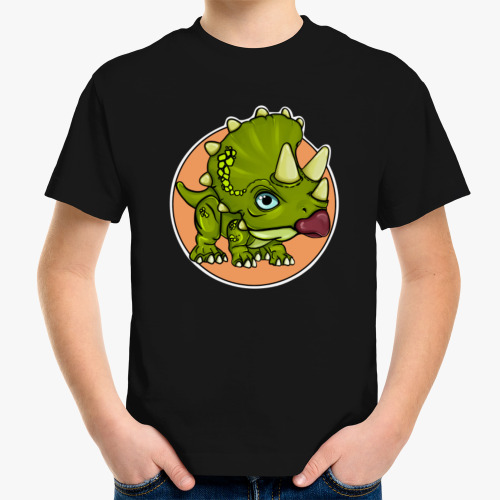 Детская футболка с принтом Динозавр