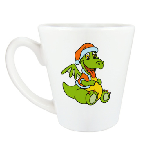 Чашка Латте с принтом дракон