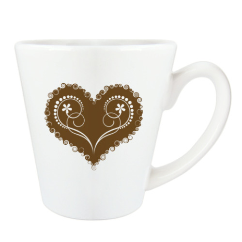 Чашка Латте с принтом завитки