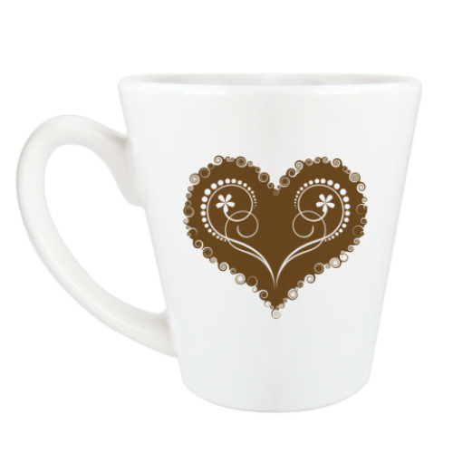 Чашка Латте с принтом завитки