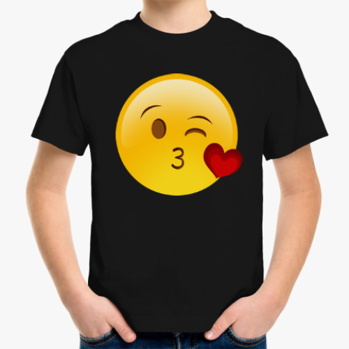 Детская футболка Emoji Смайл: Воздушный Поцелуй