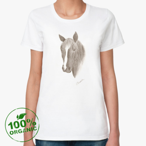 Женская футболка из органик-хлопка Лошадь