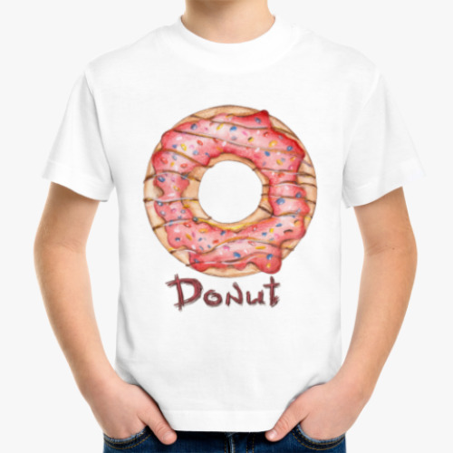 Детская футболка сладкая иллюстрация с пончиком
