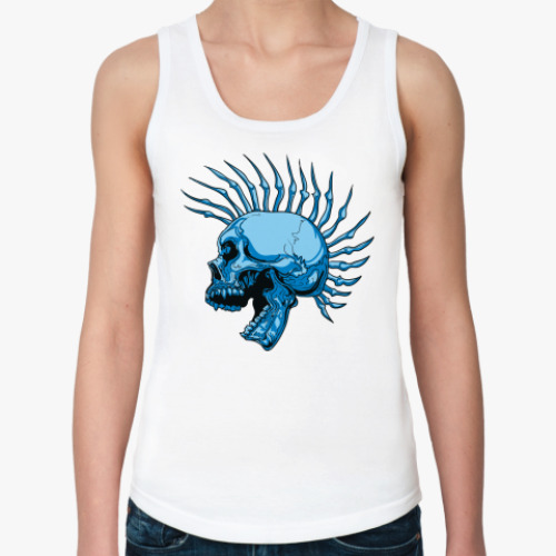 Женская майка с принтом Череп панка