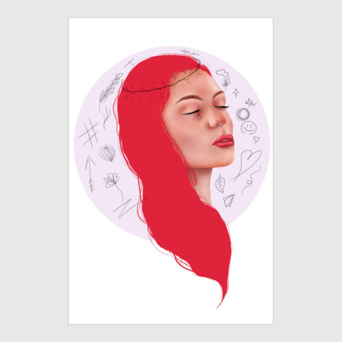 Постер Портрет девушки с венком