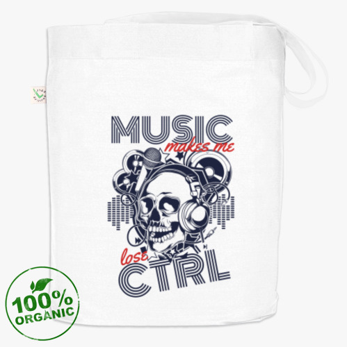 Сумка шоппер с принтом Музыка заставляет меня терять
