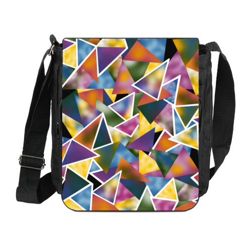 Сумка на плечо (мини-планшет) с принтом АКВАРЕЛЬНЫЕ ТРЕУГОЛЬНИКИ