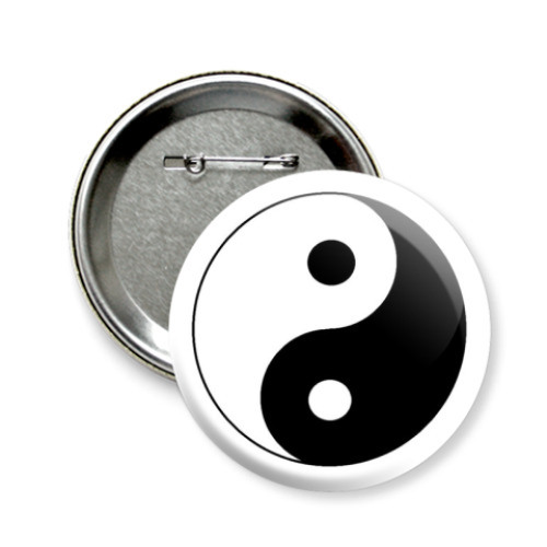 Значок 58мм с принтом  Инь-Янь