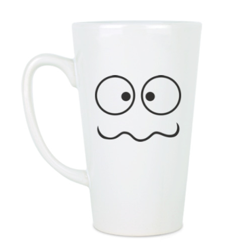 Чашка Латте с принтом Глупая рожица