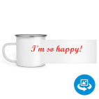 Кружка металлическая белая (круговая запечатка)