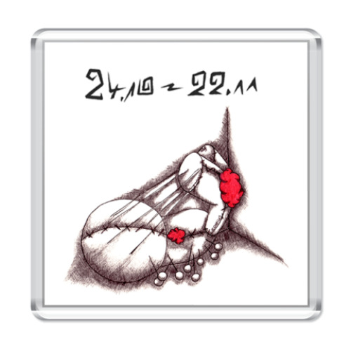 Магнит с принтом скорпион