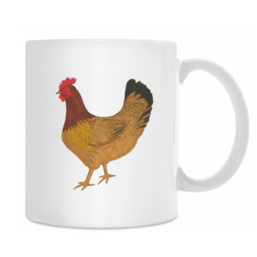 Кружка с принтом Петушок и курочка