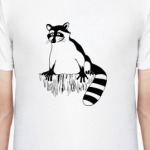 Енот на заборе