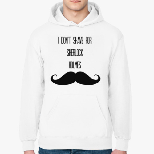 Толстовка худи с принтом Dont Shave For Sherlock Holmes