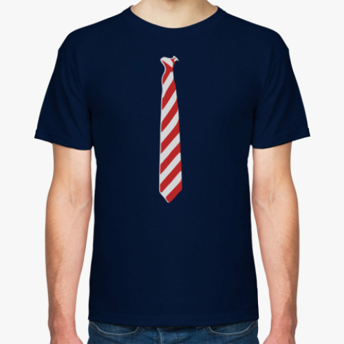 Футболка с принтом Галстук в светло-красную косую