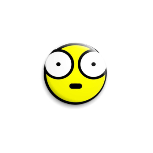 Значок 25мм с принтом Shocked