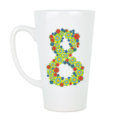 Чашка Латте с принтом 8 марта