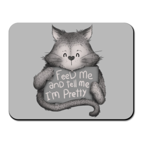 Коврик для мыши с принтом Покорми меня