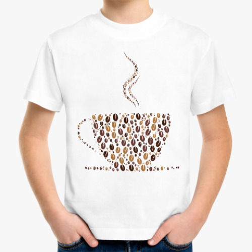 Детская футболка Кофе из кофейных зерен