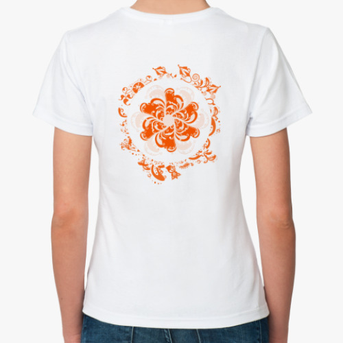 Классическая футболка с принтом  Flower