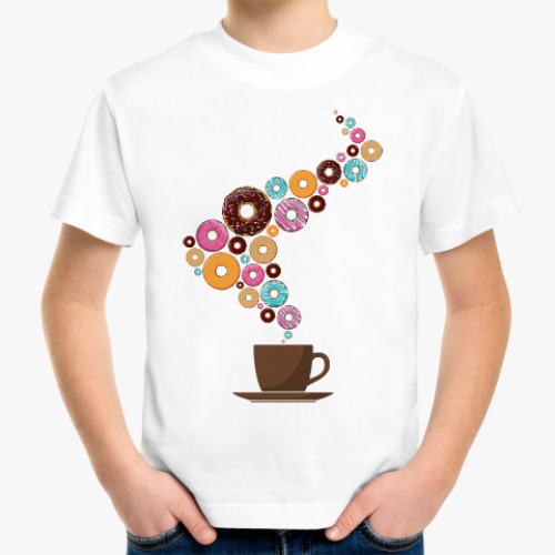 Детская футболка Кофе с пончиками
